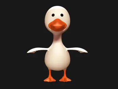Duck Rigged Low-poly 3D model