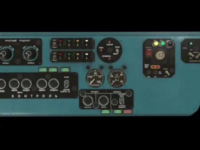 Mi-8MT Mi-17MT Left Side Console Russian Low-poly 3D model