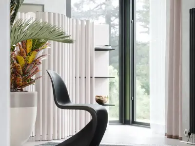  Replica Verner Warp Stacking Chair Model, Black 