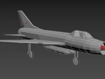 su-7 jet Low-poly 3D model