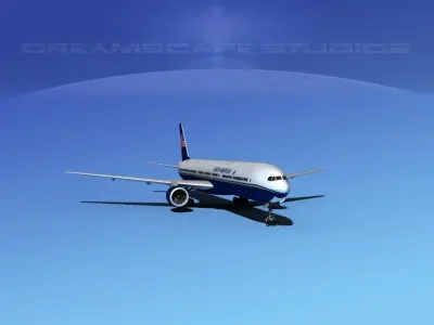 Boeing 777-300 North American 3D model