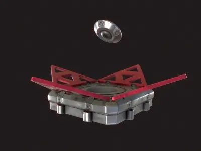 Cyberpunk Door mine Low-poly 3D model