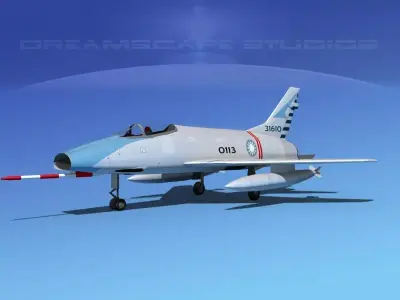 North American F-100D Rep of China 3D model