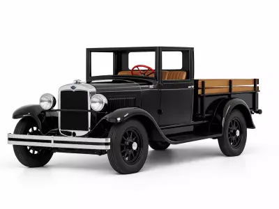 1930s Pickup Truck Vintage Classic Utility Vehicle Model 3D model