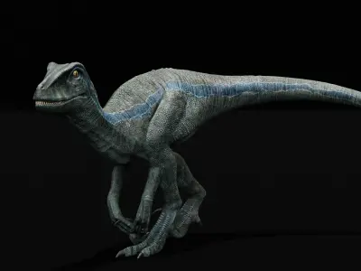 Monster Velociraptor Dinosaur Low-poly 3D model