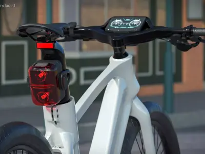 Rear Bicycle LED Light Double Lens Red 3D model