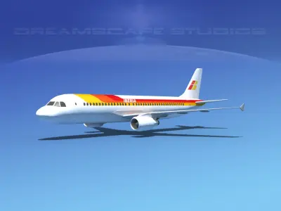 Airbus A320 LP Iberia Low-poly 3D model