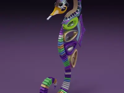 Abstract seahorse 3D model 3D model