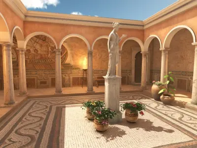 Roman Patio Low-poly 3D model