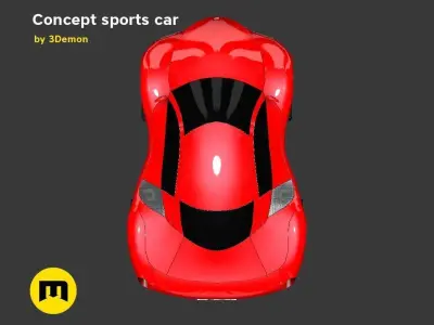 Concept sports car Free low-poly 3D model