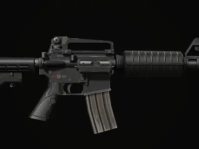 M4A1 - PBR Low Poly ar rifle Low-poly 3D model