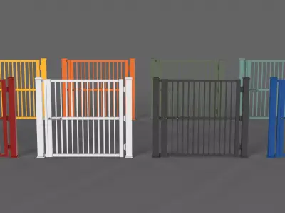 PBR Metal Gate A6 Low-poly 3D model