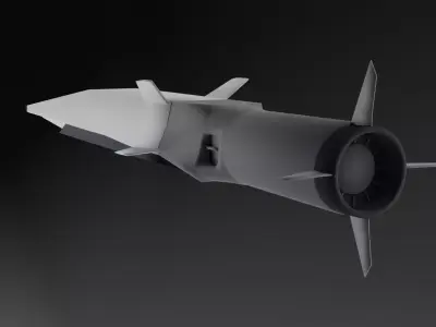  3M22 Zircon Hypersonic Missile Game Ready Free low-poly 3D model