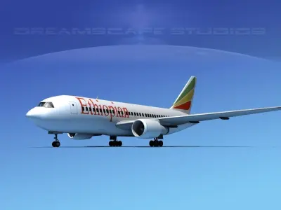 Boeing 767-100 Ethiopian 3D model