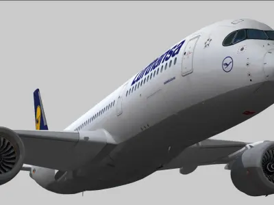 Airbus A350-900 XWB Lufthansa D-AIXA Low-poly 3D model
