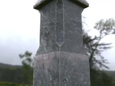 Obelisk three stone pillars Low-poly 3D model