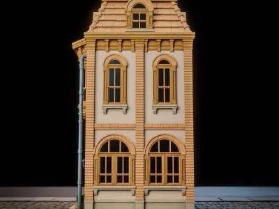 LOWPOLY CITY BUILDING STYLIZE 4 Low-poly 3D model