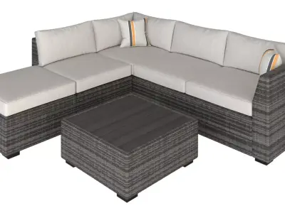 Outdoor Wicker Set 3D model