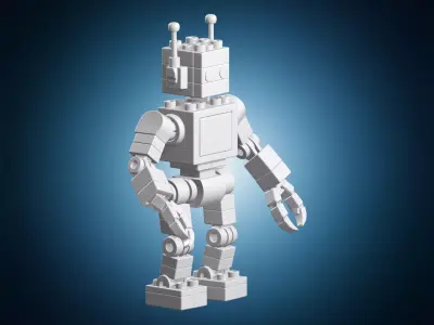 Lego Style Robot 3D Print Model 3D print model