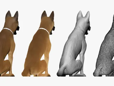 001266 smiling dog with butterfly 3D model