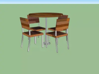Table w chairs 3D model