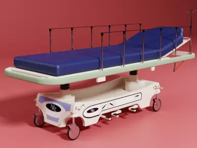Hospital Stretcher Free 3D model