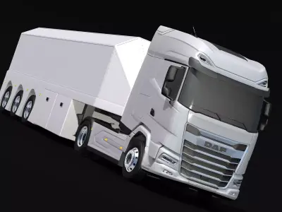 2021 DAF XG 480 Inloader Trailer Low-poly 3D model