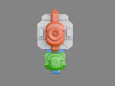 Water Gun one hand 09 Low-poly 3D model