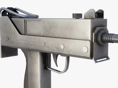 MAC-10 gun Low-poly 3D model
