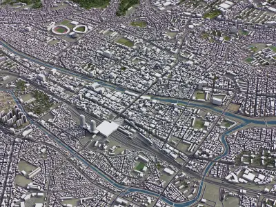 Daejeon Low-poly 3D model