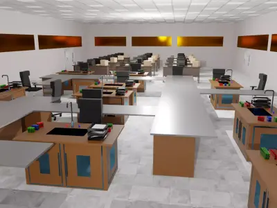 Laboratory Interior Low-poly 3D model shop