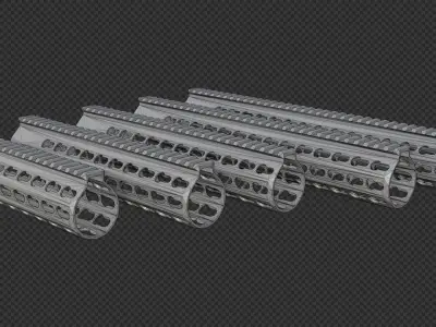 AR-15 KAC URX4 KeyMod Bundle Low-poly 3D model