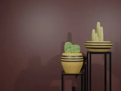 Indoor plant cactus Free low-poly 3D model