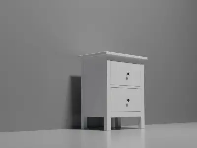 Hemnes Chest of 2 white drawers Free 3D model