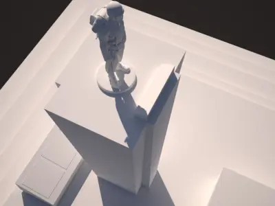 GHANA INDEPENDENCE SQUARE TORCHER Low-poly 3D model