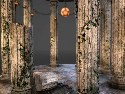 Altar of old God Ga Aga Free low-poly 3D model