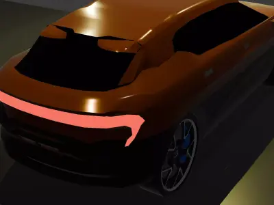 Electric two-toned color SUV Low-poly 3D model