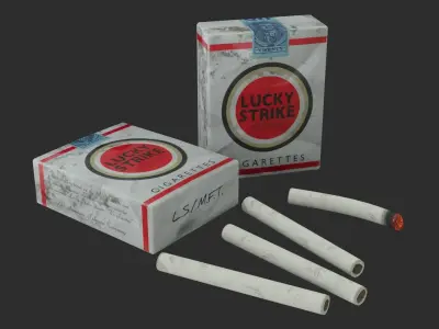 US Cigarettes WWII Low-poly 3D model