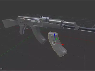 AK-47 ak - rifle Low-poly 3D model