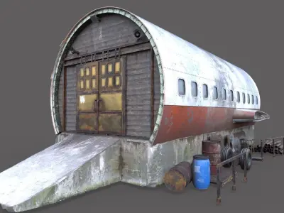 Hangar-Storaj Facility- Made From Airplane 3D model