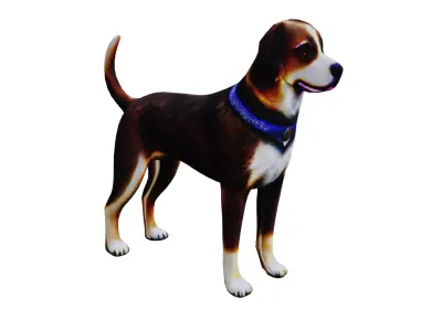 Low-poly Dog  Low-poly 3D model