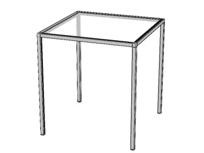 Aluminum Square Dining Table Free 3D model