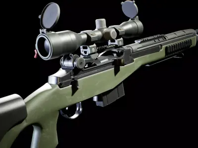 PBR - M14 Designated Marksman Rifle  - Game-Ready 3D Asset Low-poly 3D model