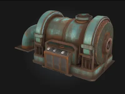 Rustic Turbine Engine  Weathered Power with Industrial Flair 3D model