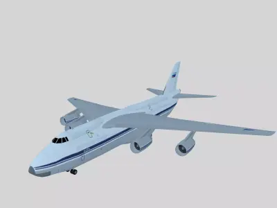Lowpoly Antonov An-124 Ruslan Low-poly 3D model