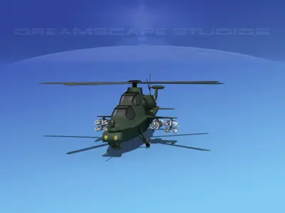 WZ-10 Attack Helicopter  Low-poly 3D model