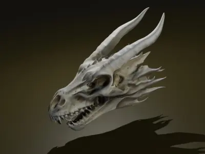 Mythcal ancient dragon skull 3D model