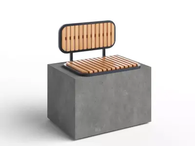 Bayside Straight Bench 01 3D model