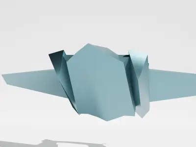 Plane of the future Low-poly 3d unique model Low-poly 3D model