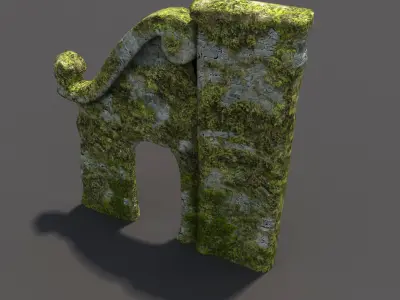 English Castle Ruin 5 Low-poly 3D model